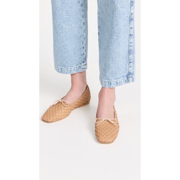 Freda Salvador Woven Leather Jada Flats - 7.5 - Latte Closed Woven Calf - Picture 5 of 5